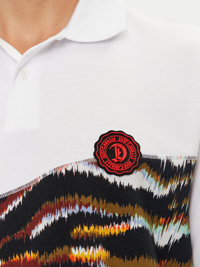 Just Cavalli Just Cavalli Polo marškinėliai 76OAG6R1 Balta Regular Fit