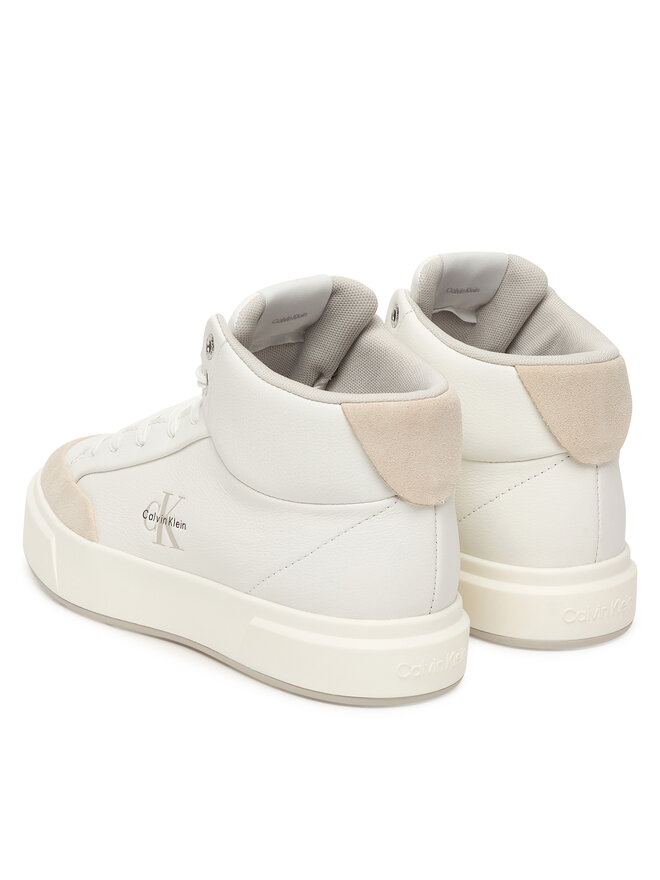 Calvin Klein Сникърси Calvin Klein Basket Cups High Laceup Lth Mix YW0YW02024 Бял