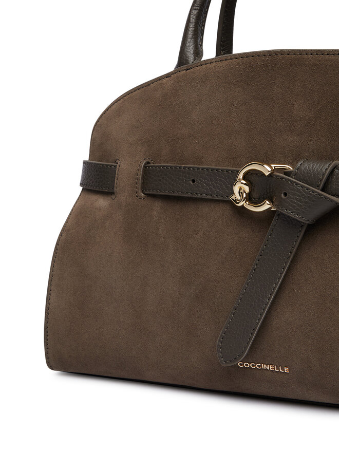 Coccinelle Handtasche Coccinelle TLB Coccinellesabine Suede Bi E1 TLB 18 04 01 Khakifarben