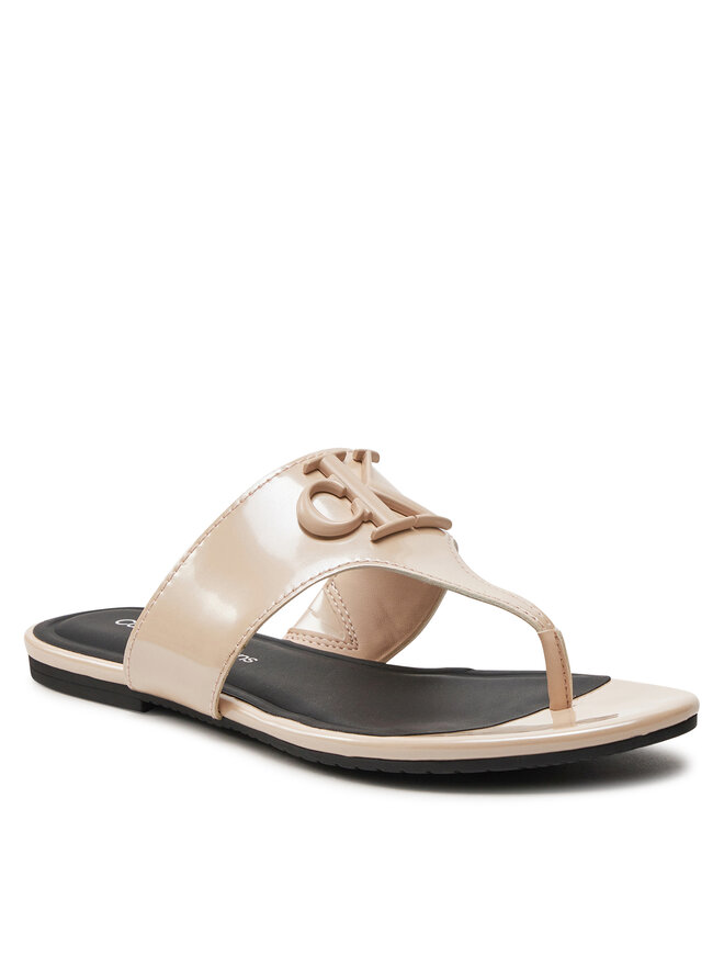 Infradito Calvin Klein Jeans Flat Sandal Slide Toepost Mg Met YW0YW01342 Rosa escarpe