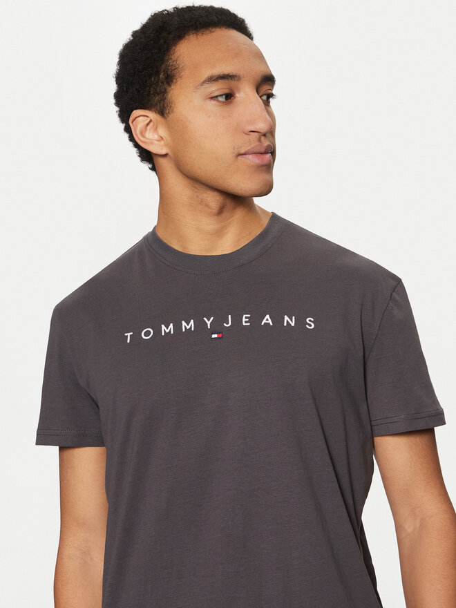 Tommy Jeans Tommy Jeans T-Shirt Linear Logo DM0DM20744 Grau Regular Fit