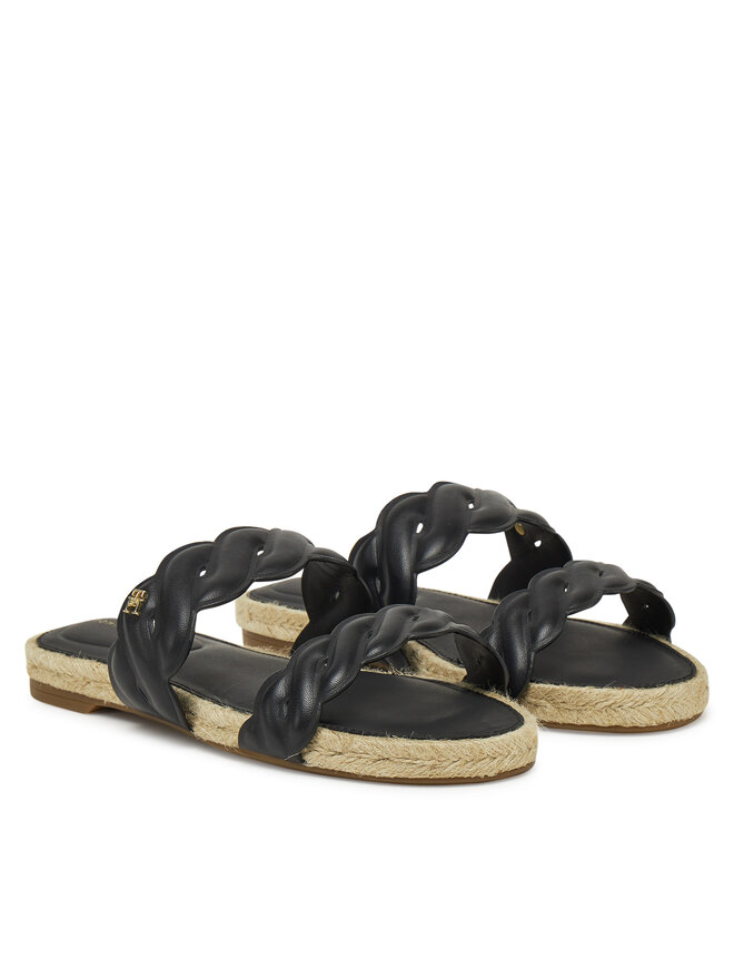 Tommy Hilfiger Εσπαντρίγιες Tommy Hilfiger Leather Rope Espadrille Mule FW0FW08503 Μαύρο