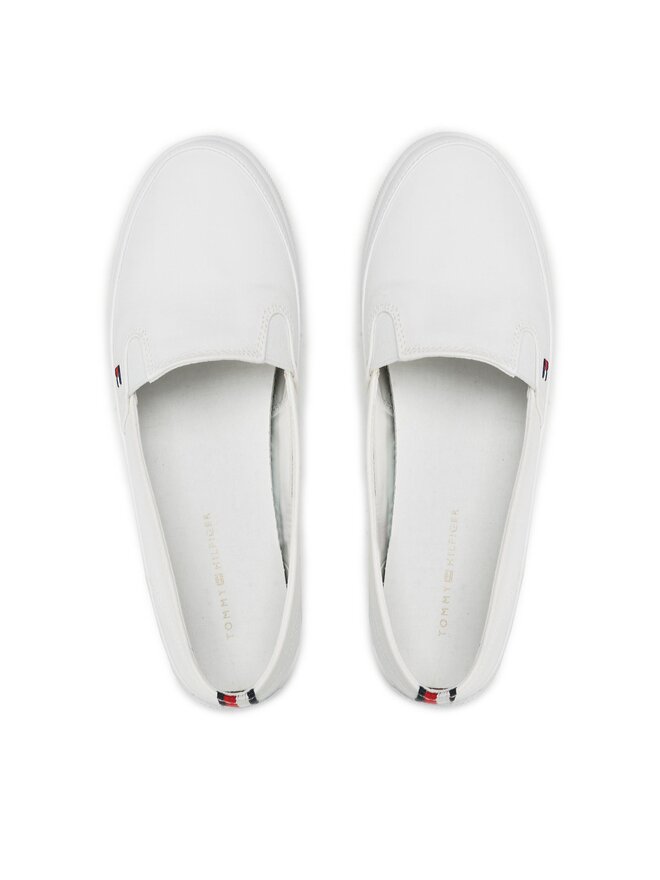Tommy Hilfiger Sneakers aus Stoff Tommy Hilfiger Essential Kesha Slip-On FW0FW07121 Weiß