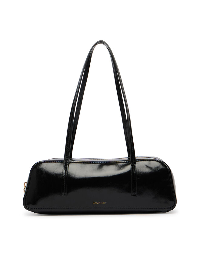 Calvin Klein Handtasche Calvin Klein Foil Logo Glossy Bauletto LV04F3638G Schwarz