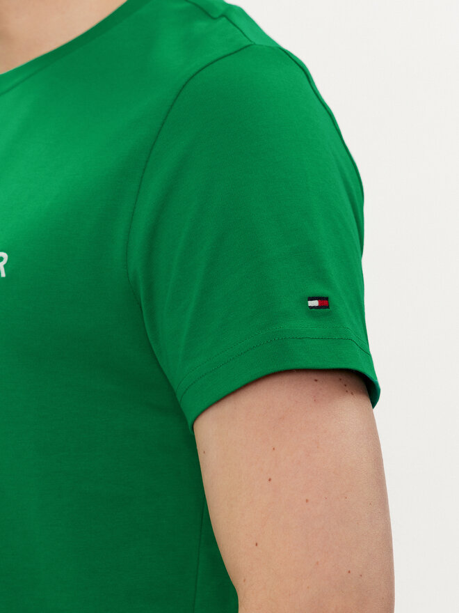 Tommy Hilfiger Tommy Hilfiger Camiseta Logo MW0MW11797 Verde Regular Fit