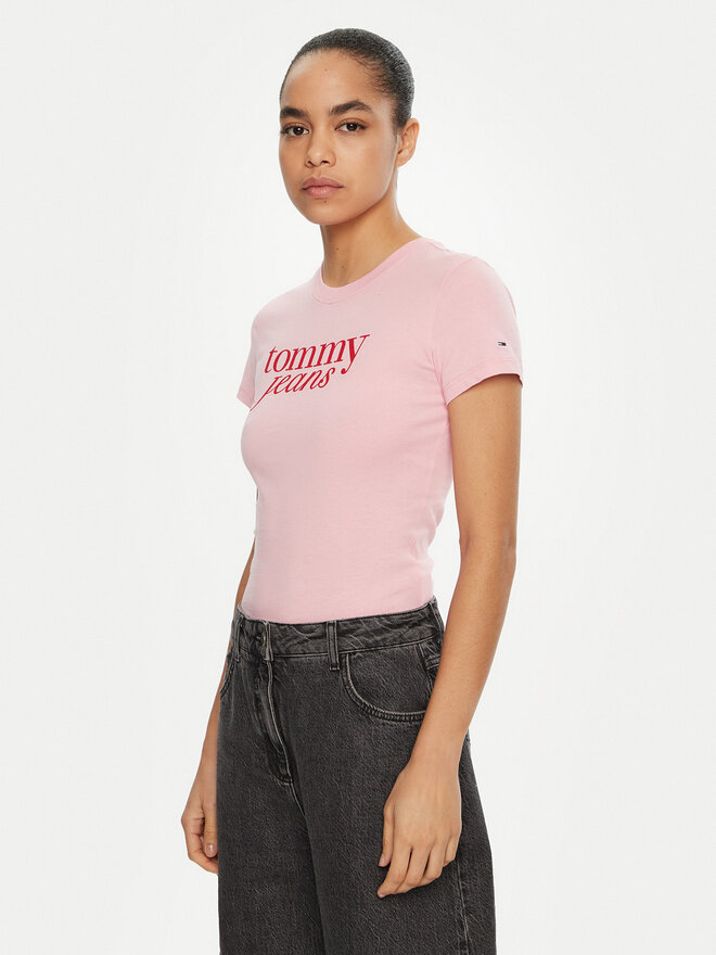 Tommy Jeans Tommy Jeans Футболка Essential DW0DW19447 Рожевий Slim Fit