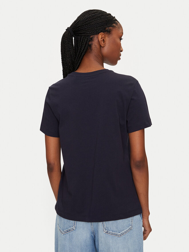 Gant Gant T-shirt Bisiklet Yaka 4200277 Tamnoplava Regular Fit