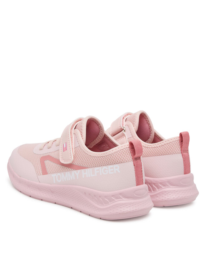 Tommy Hilfiger Сникърси Tommy Hilfiger Low Cut Lace-Up/Velcro Sneaker T1A9-33990-1843 S Розов