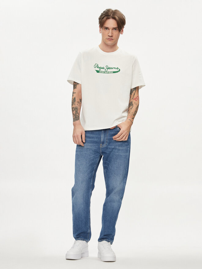 Pepe Jeans Pepe Jeans Marškinėliai Claude PM509390 Écru Regular Fit