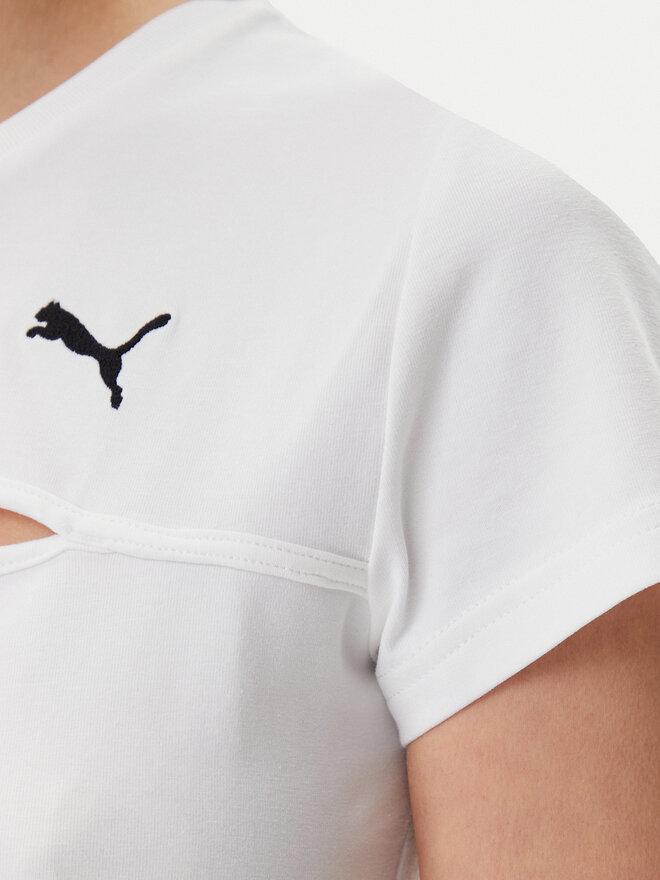 Puma Puma Marškinėliai Ess Cut-Out 631164 Balta Slim Fit