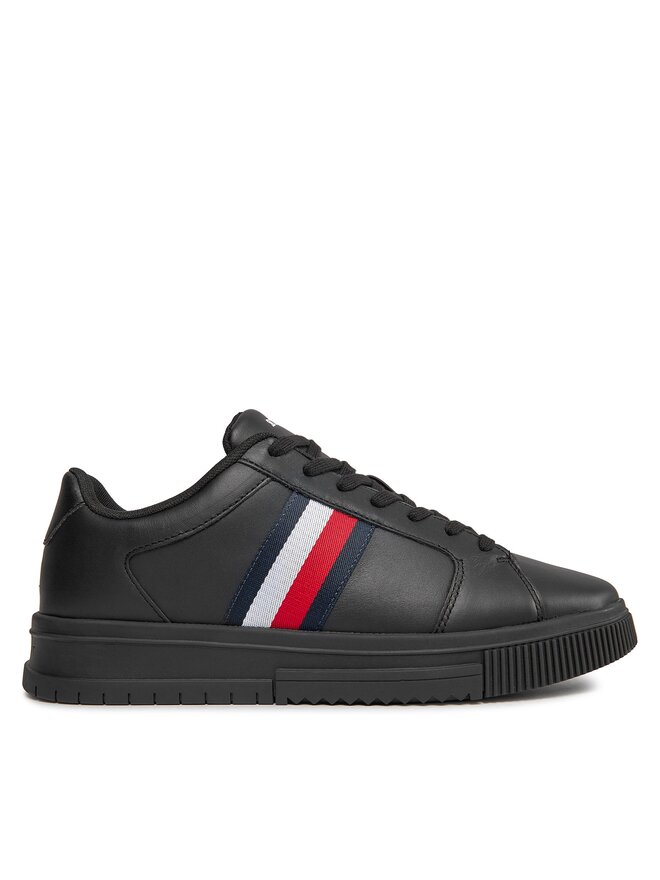 Tommy Hilfiger Tenisice Tommy Hilfiger Supercup Lth Stripes Ess FM0FM04895 Crna