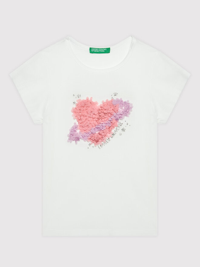 United Colors Of Benetton United Colors Of Benetton Marškinėliai 3I1XG101W Balta Regular Fit