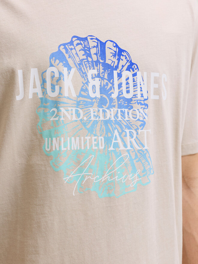 Jack & Jones Jack & Jones T-Shirt Gradient Print 12288094 Hellbeige Regular Fit