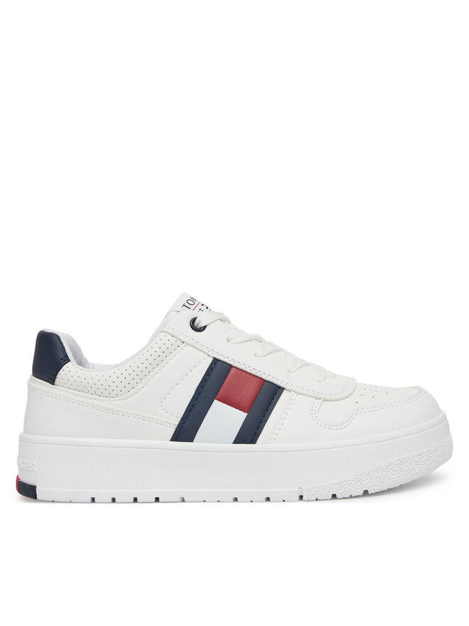 Tommy Hilfiger Сникърси Tommy Hilfiger Flag Low Cut Velcro Sneaker T3X9-33859-1355 S Бял