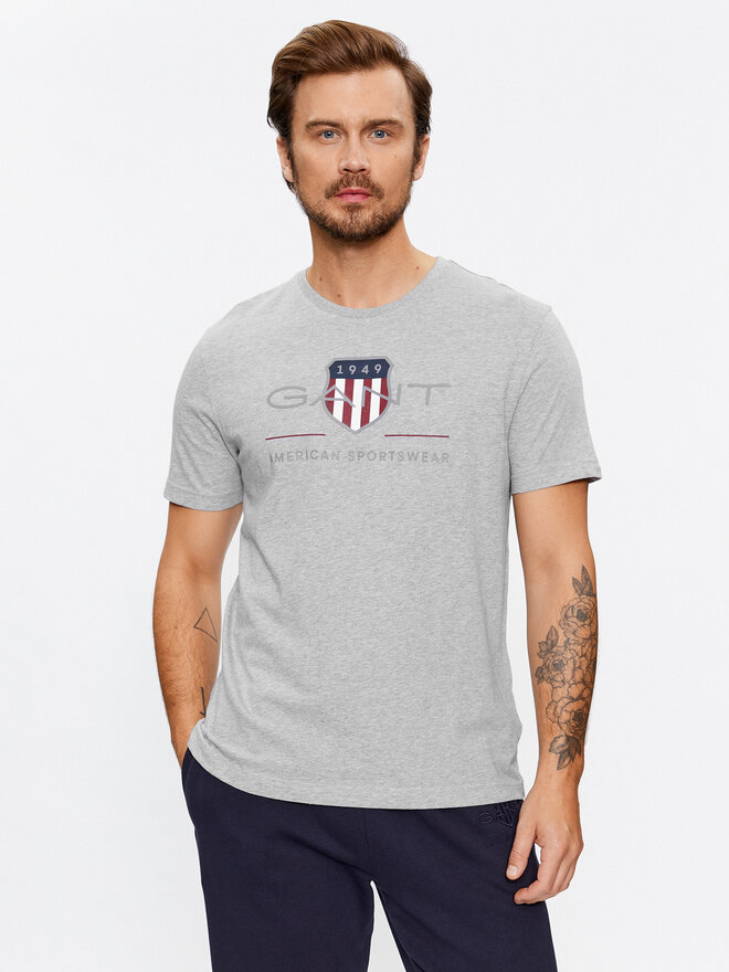 Gant Gant Camiseta Reg Archive Shield Ss 2003199 Gris Regular Fit