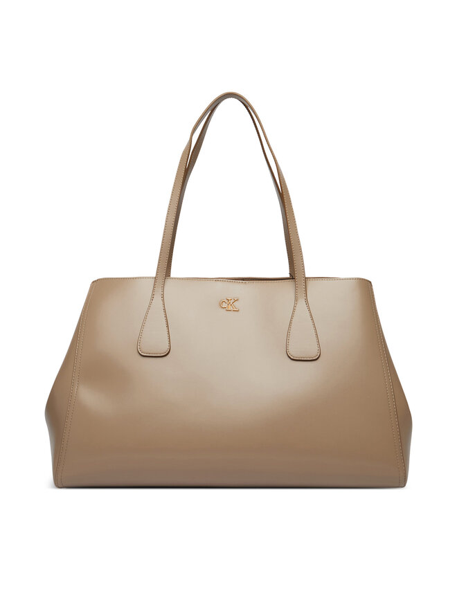 Calvin Klein Handtasche Calvin Klein Ck Snap Large Tote LV04F3502G Beige