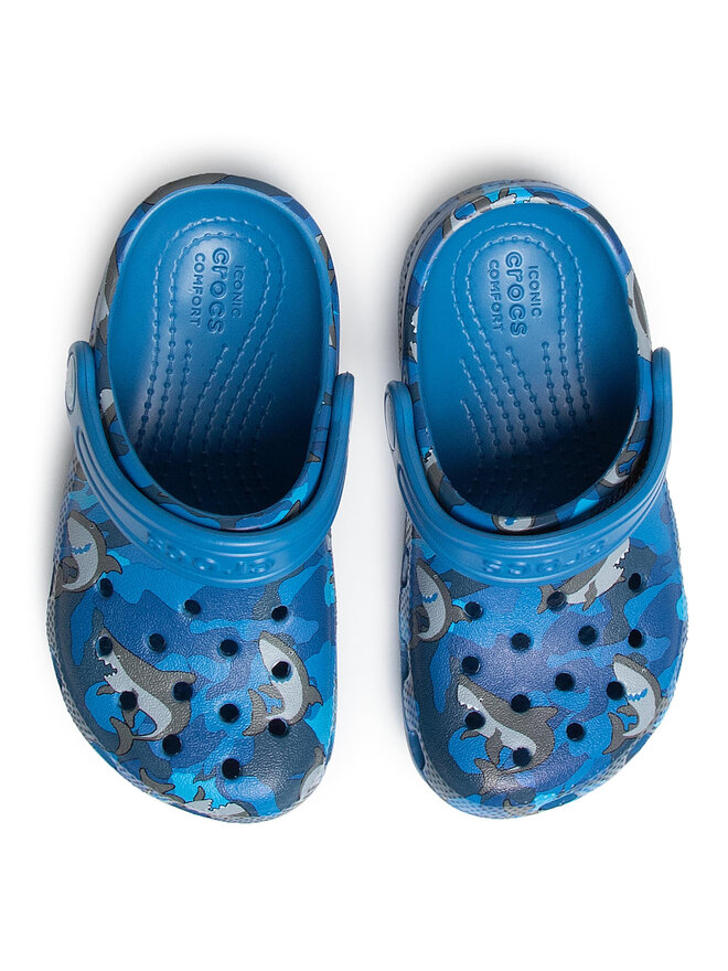 Klapki Crocs Classic Shark Clog Ps 206147 Granatowy | eobuwie.com.pl