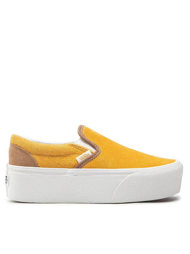 Vans classic slip on yellow on sale