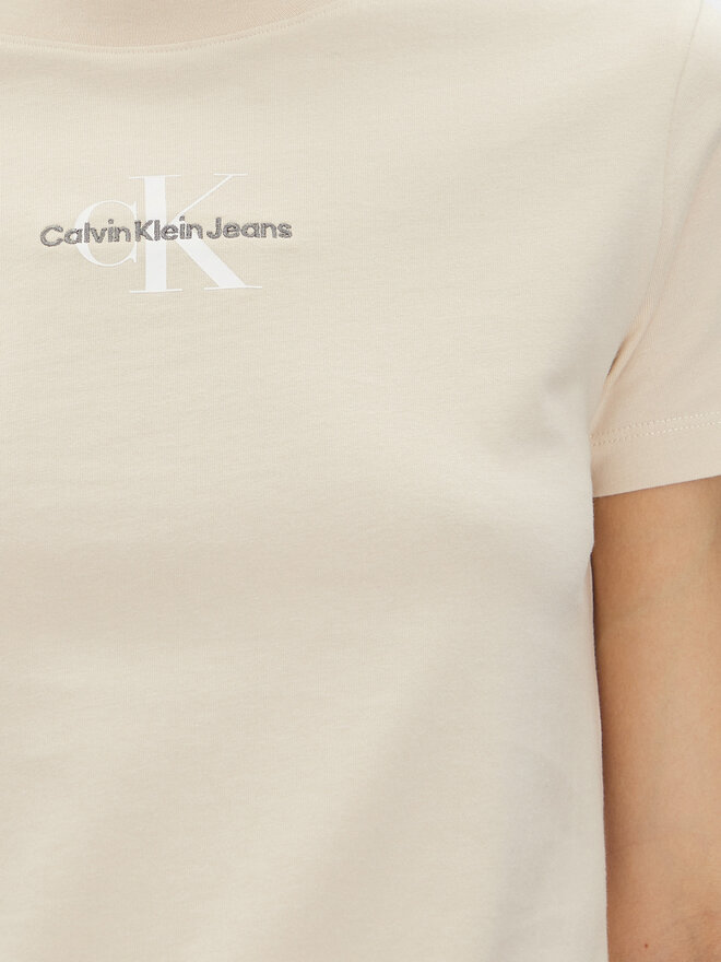 Calvin Klein Jeans Calvin Klein Jeans Camiseta Monologo Baby Tee J20J223113 Beis Slim Fit