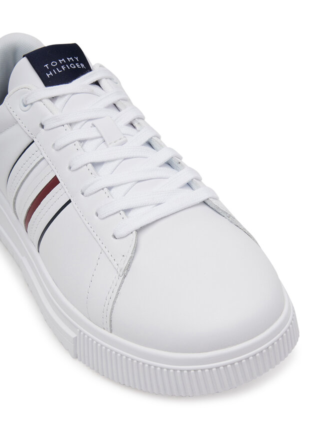 Tommy Hilfiger Sneakersy Tommy Hilfiger Modern Cupsole Stripes Lth FM0FM05406 Biały