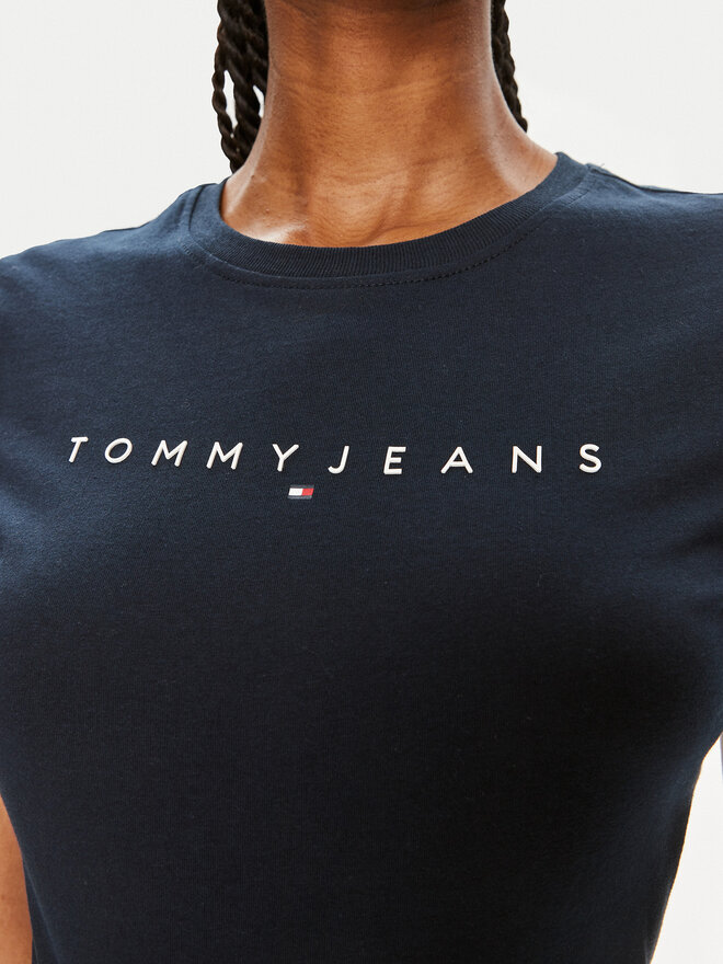Tommy Jeans Tommy Jeans Póló Linear DW0DW18398 Sötétkék Slim Fit