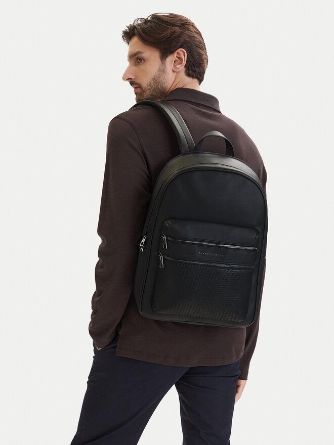 Tommy Hilfiger Rucksack Tommy Hilfiger Th Woven Backpack AM0AM14093 Schwarz