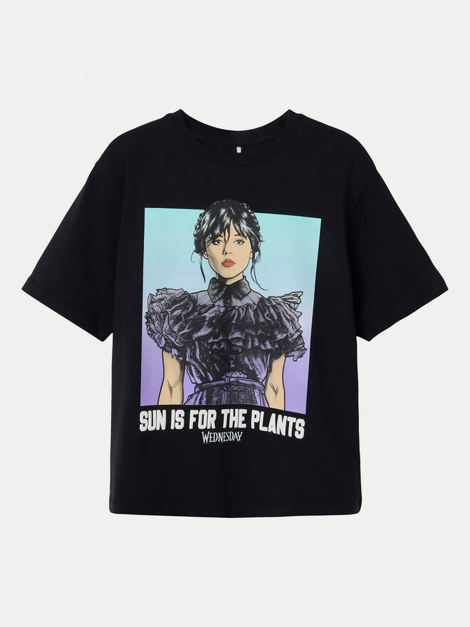NAME IT NAME IT T-Shirt Farra Wednesday 13240881 Schwarz Standard Fit