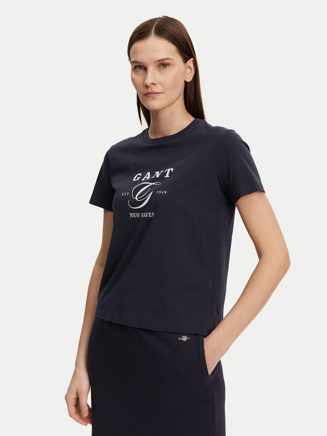 Gant Gant Póló 4200563 Sötétkék Regular Fit
