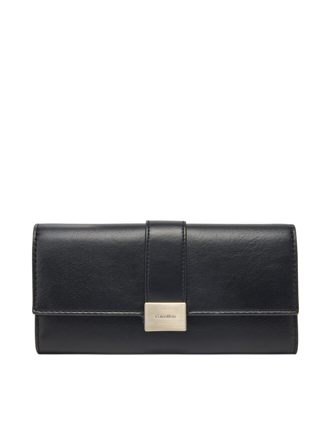 Calvin Klein Duży Portfel Damski Calvin Klein Hardware Snap Large Wallet K60K612964 Czarny