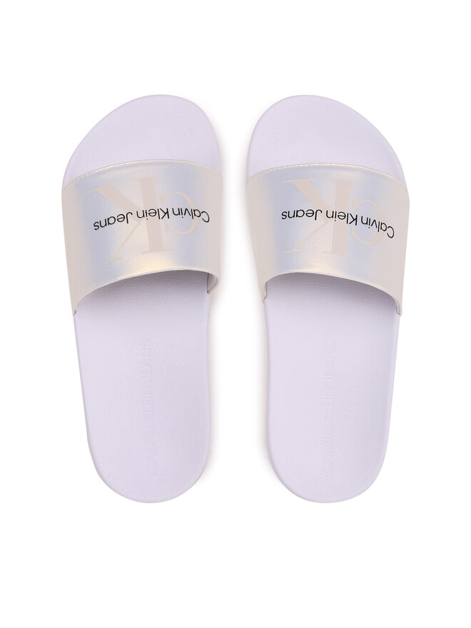 Calvin Klein Jeans Chanclas Calvin Klein Jeans Slide Ny Pearl YW0YW01243 Écru