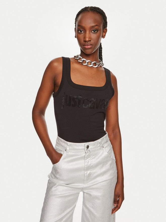 Just Cavalli Just Cavalli Τοπ 76PAME03 Μαύρο Regular Fit