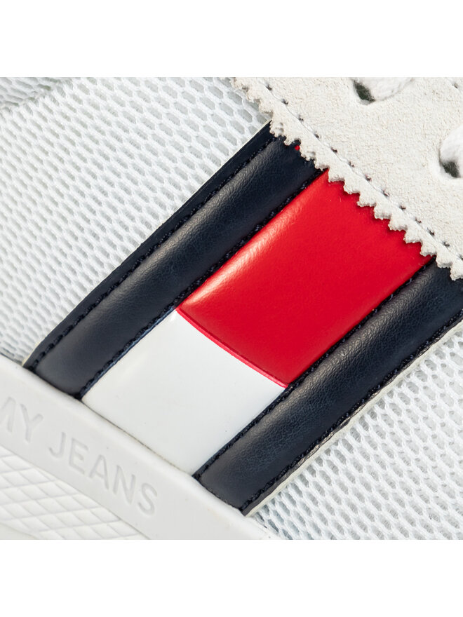 Sneakers Tommy Jeans Flexi Tommy Jeans Flag Sneaker EM0EM00400 Blanc chaussures
