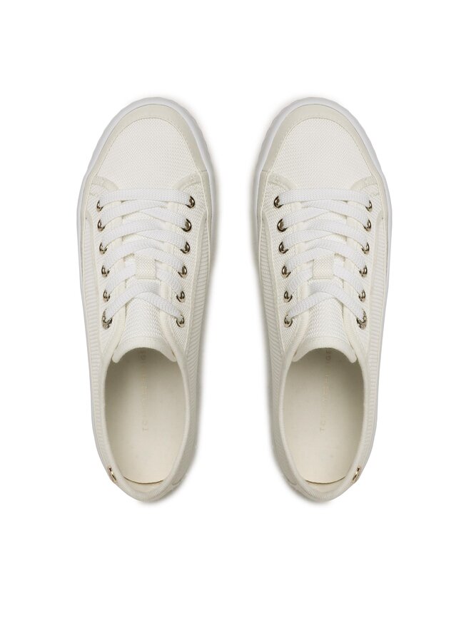 Tommy Hilfiger Sneakers aus Stoff Tommy Hilfiger Platform Vulcanized Sneaker FW0FW07156 Beige
