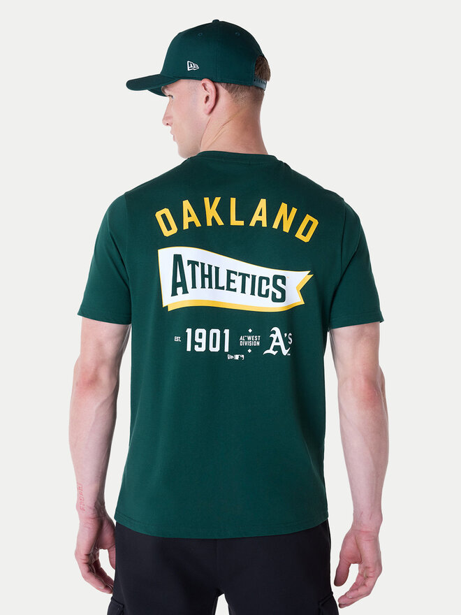 New Era New Era Футболка Oakland Athletics MLB Pennant Graphic 60596214 Зелений Regular Fit