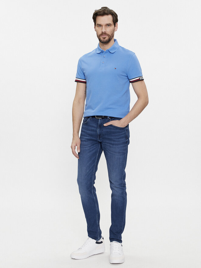 Tommy Hilfiger Tommy Hilfiger Pólóing Monotype Flag MW0MW33585 Kék Slim Fit