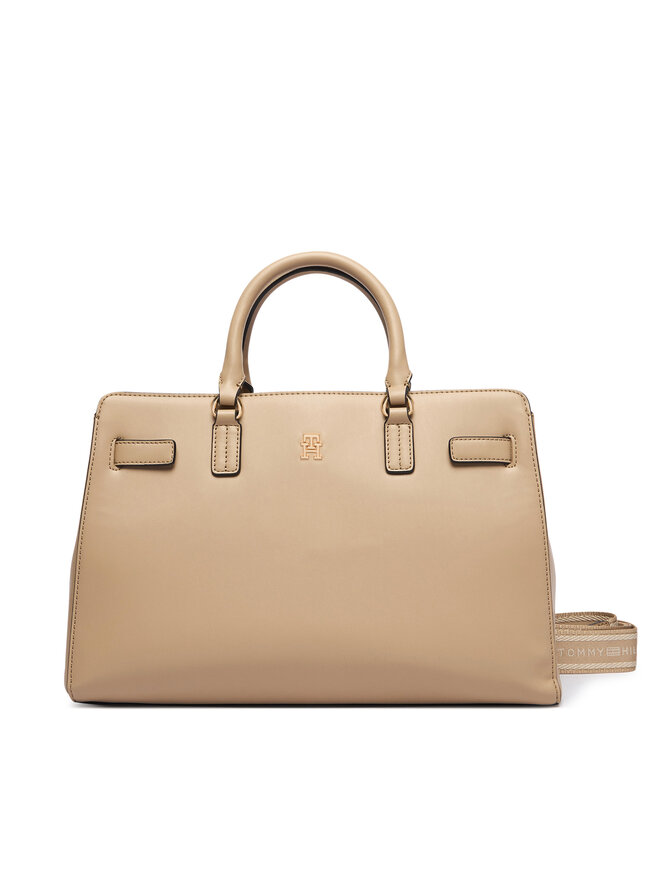 Tommy Hilfiger Handtasche Tommy Hilfiger Th Joy Satchel AW0AW19067 Beige