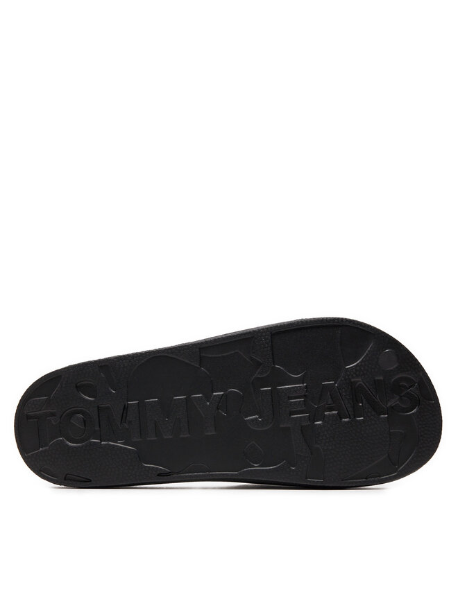 Tommy Jeans Klapki Tommy Jeans Tjw Printed Pu Pool Slide EN0EN02693 Czarny