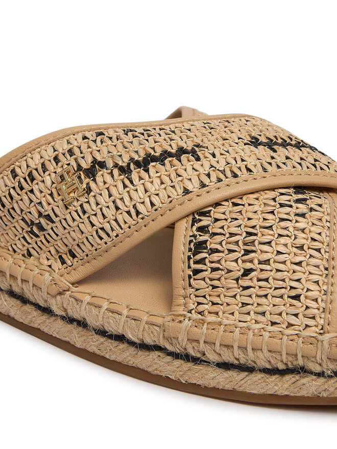 Tommy Hilfiger Pantoletten Tommy Hilfiger Raffia TH FW0FW09139 Beige