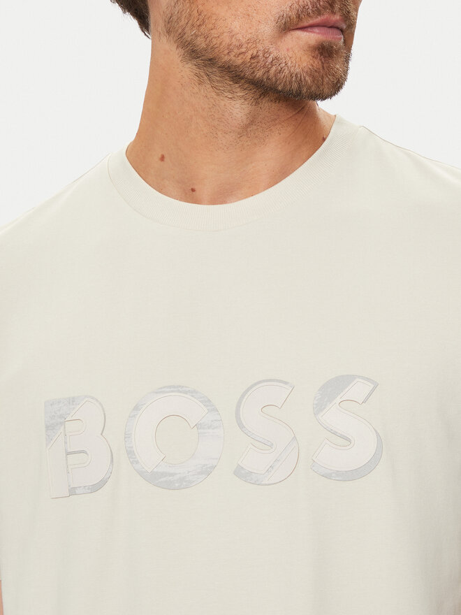 BOSS BOSS Camiseta Jagged 1 50519365 Écru Relaxed Fit