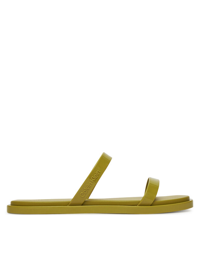 Calvin Klein Iešļūcenes Calvin Klein Double Bar Slide - Jelly HW0HW02417 Zaļš