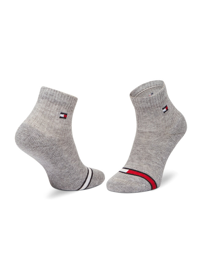 Tommy Hilfiger Súprava 2 párov vysokých detských ponožiek Tommy Hilfiger 100002319 Sivá