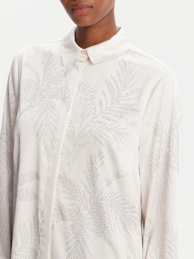 Guess Guess Camisa W5YH40 WFQC2 Écru Regular Fit