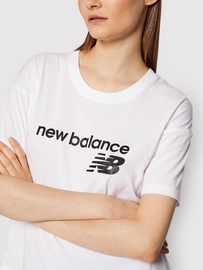 New Balance New Balance Marškinėliai WT03805 Balta Relaxed Fit