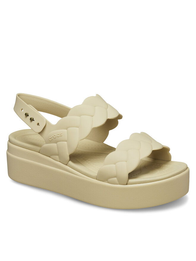 Crocs Sandały Crocs Brooklyn Woven Upper LW 209977 Beżowy