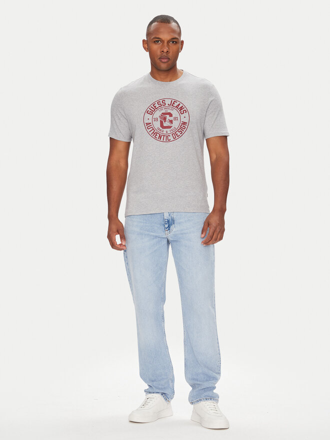 Guess Jeans Guess Jeans Marškinėliai M5YI29 K8HM0 Pilka Slim Fit