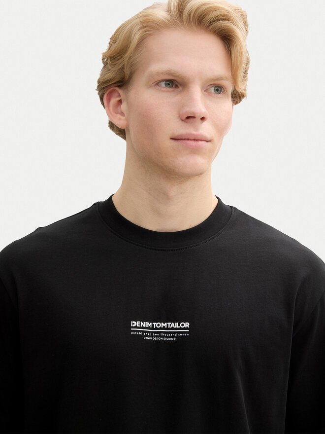 Tom Tailor Denim Tom Tailor Denim Camiseta 1045021 Negro Relaxed Fit