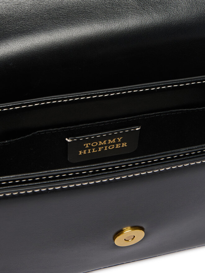 Tommy Hilfiger Handtasche Tommy Hilfiger Th Script Flap Crossover AW0AW18399 Schwarz