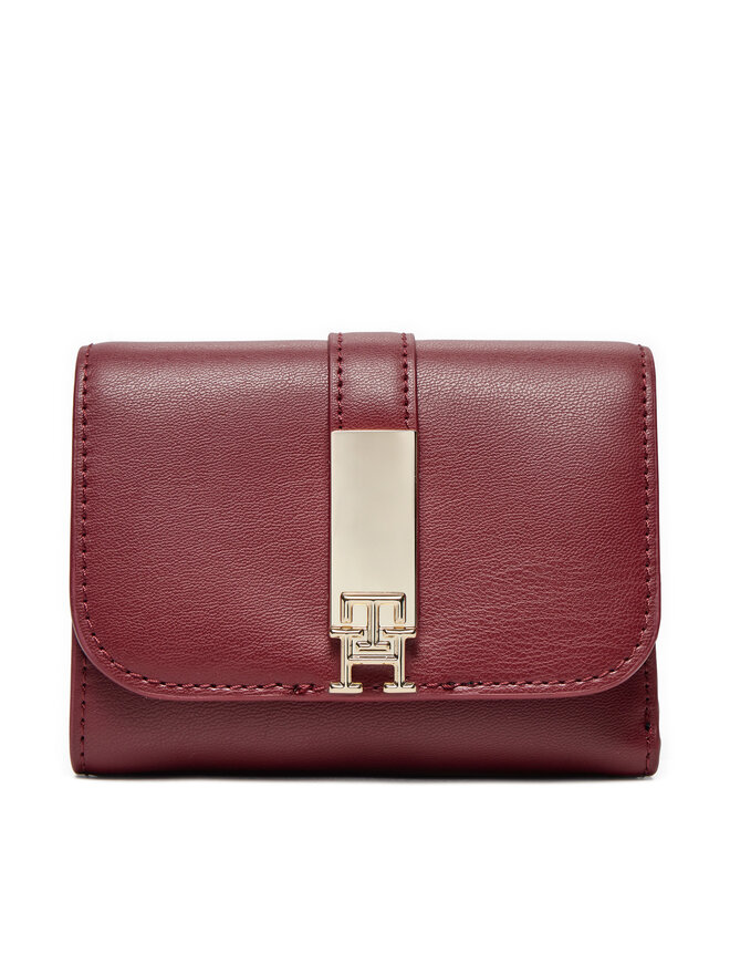 Tommy Hilfiger Kleine Damen Geldbörse Tommy Hilfiger Th Heritage Med AW0AW16579 Dunkelrot