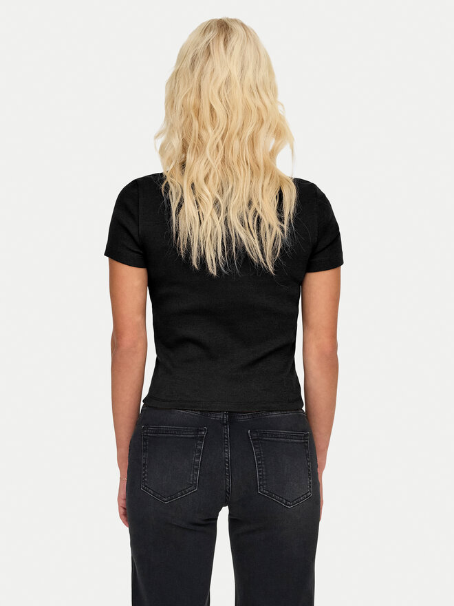 ONLY ONLY Marškinėliai Val 15339774 Juoda Slim Fit