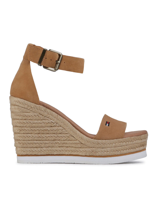 Tommy Jeans Εσπαντρίγιες Tommy Jeans Natural Suede Wedge EN0EN00911 Καφέ